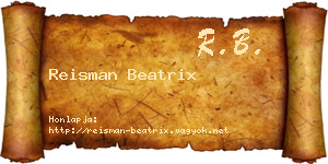 Reisman Beatrix névjegykártya